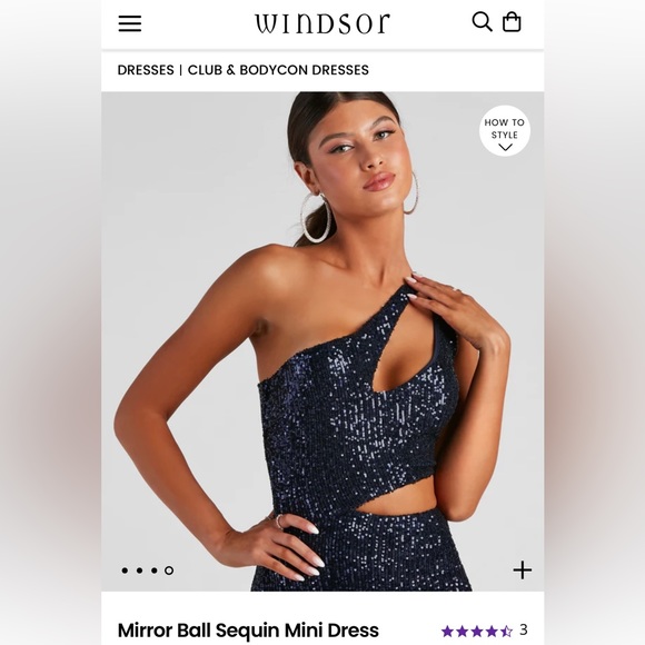 Windsor Mirror Ball Sequin Mini Dress Navy - Picture 4 of 8